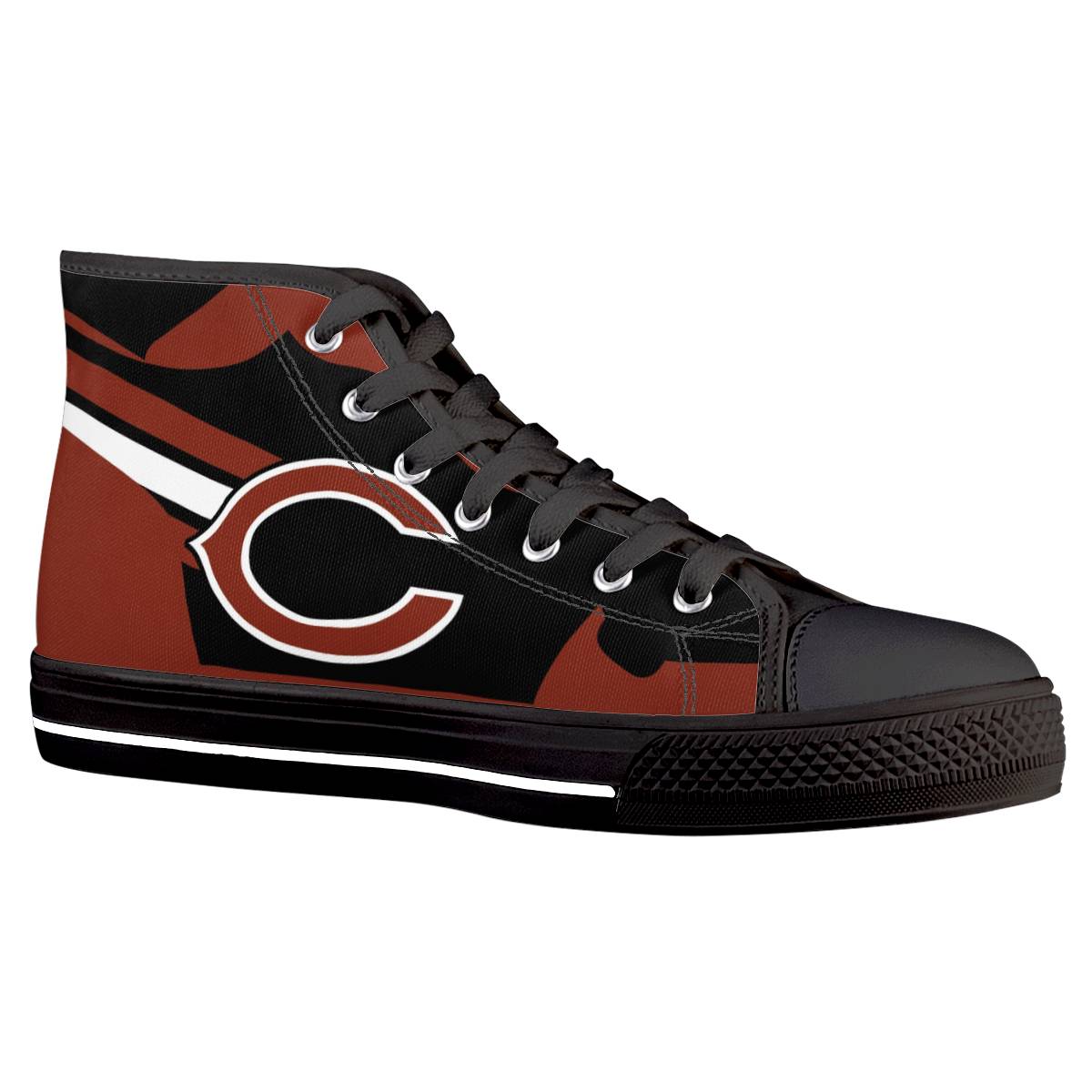 Men's Chicago Bears High Top Canvas Sneakers 003 Men's Chicago Bears High Top Canvas Sneakers 003